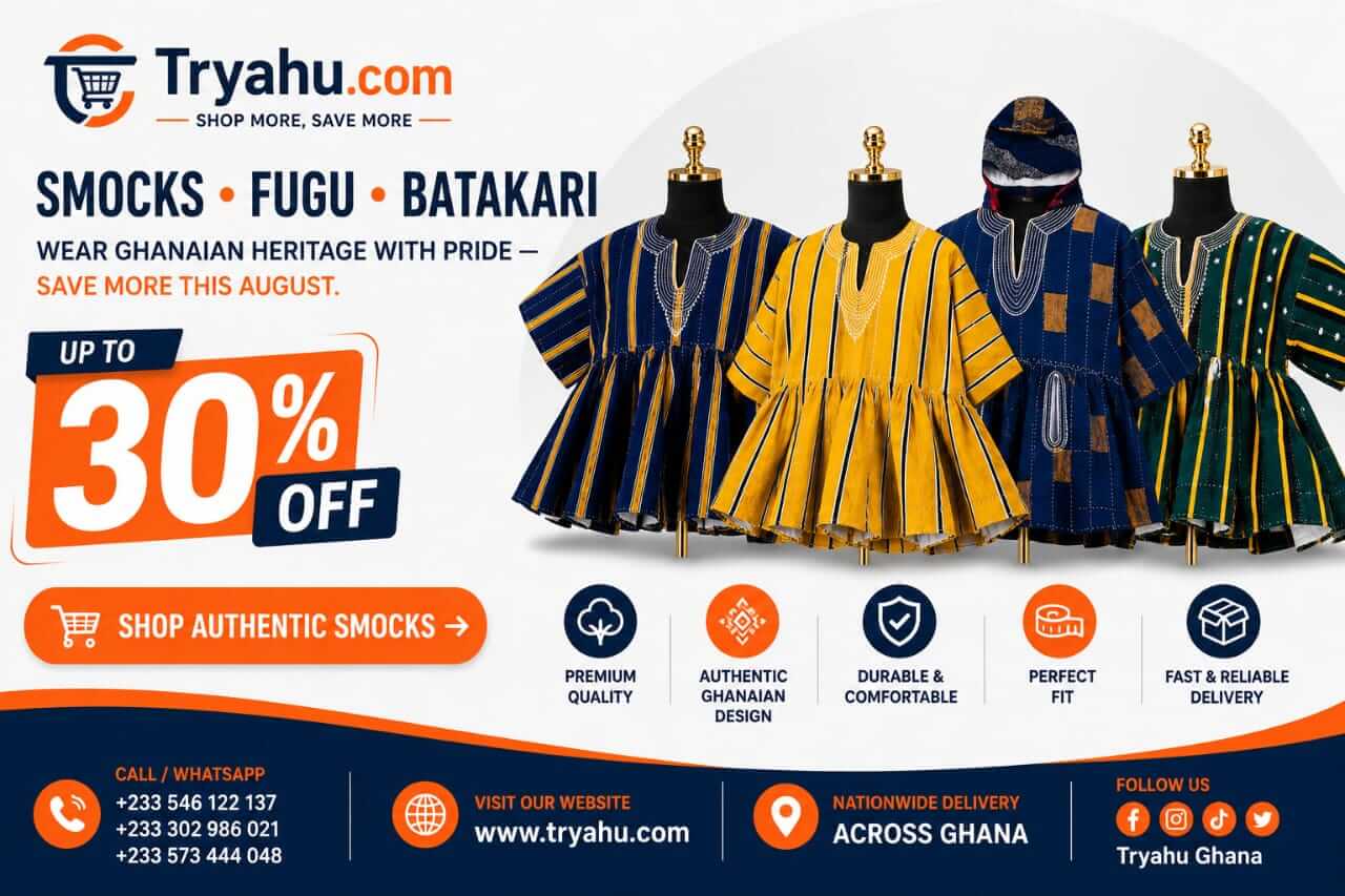 Shop Authentic Ghanaian Handmade Smock For Sale Online | Tryahu -Affordable Smock Prices